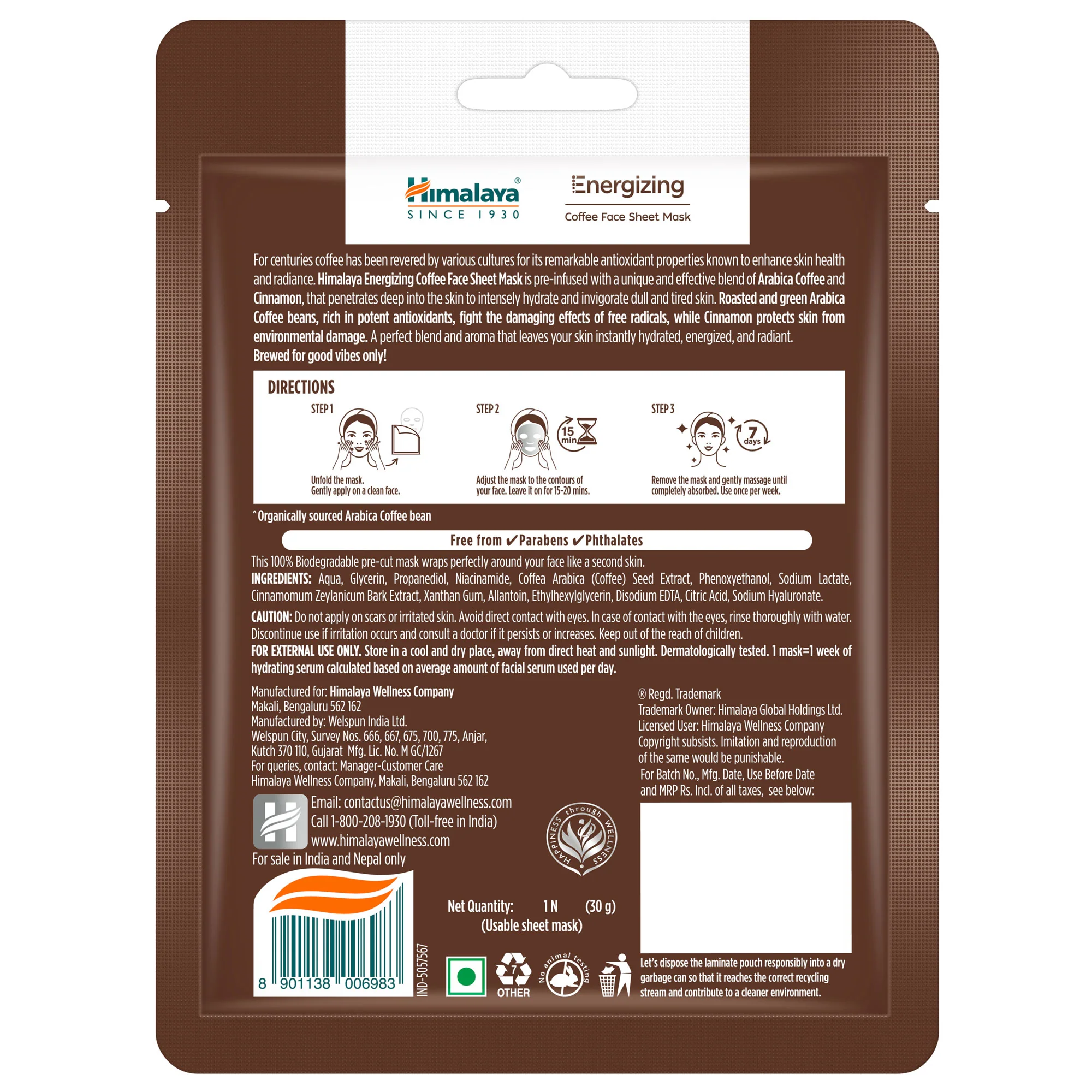 Energizing Coffee Sheet Mask - Image 3