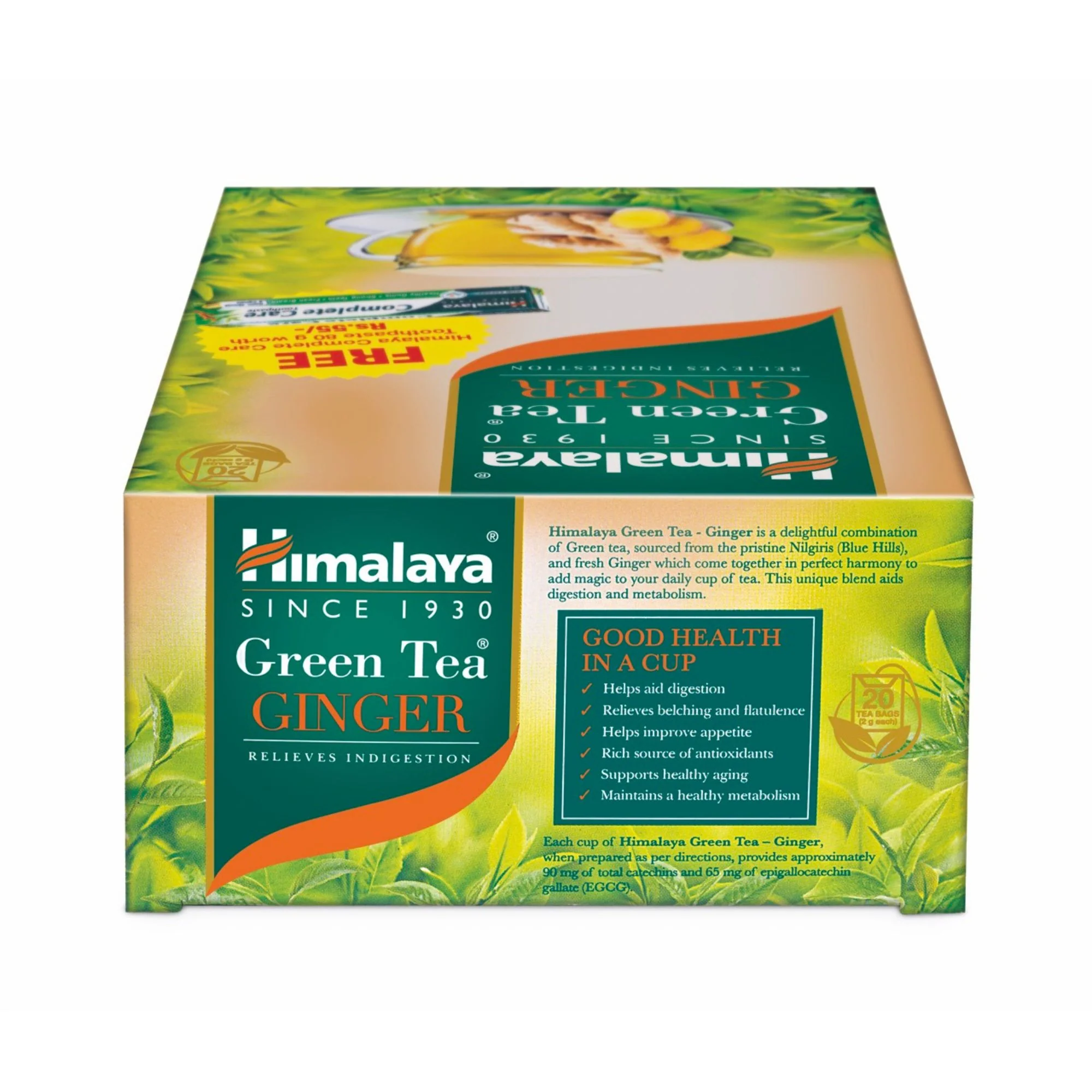 GREEN TEA GINGER 2G´20s + COMPLETE CARE TOOTHPASTE 80G FREE OFFER PACK - Image 3