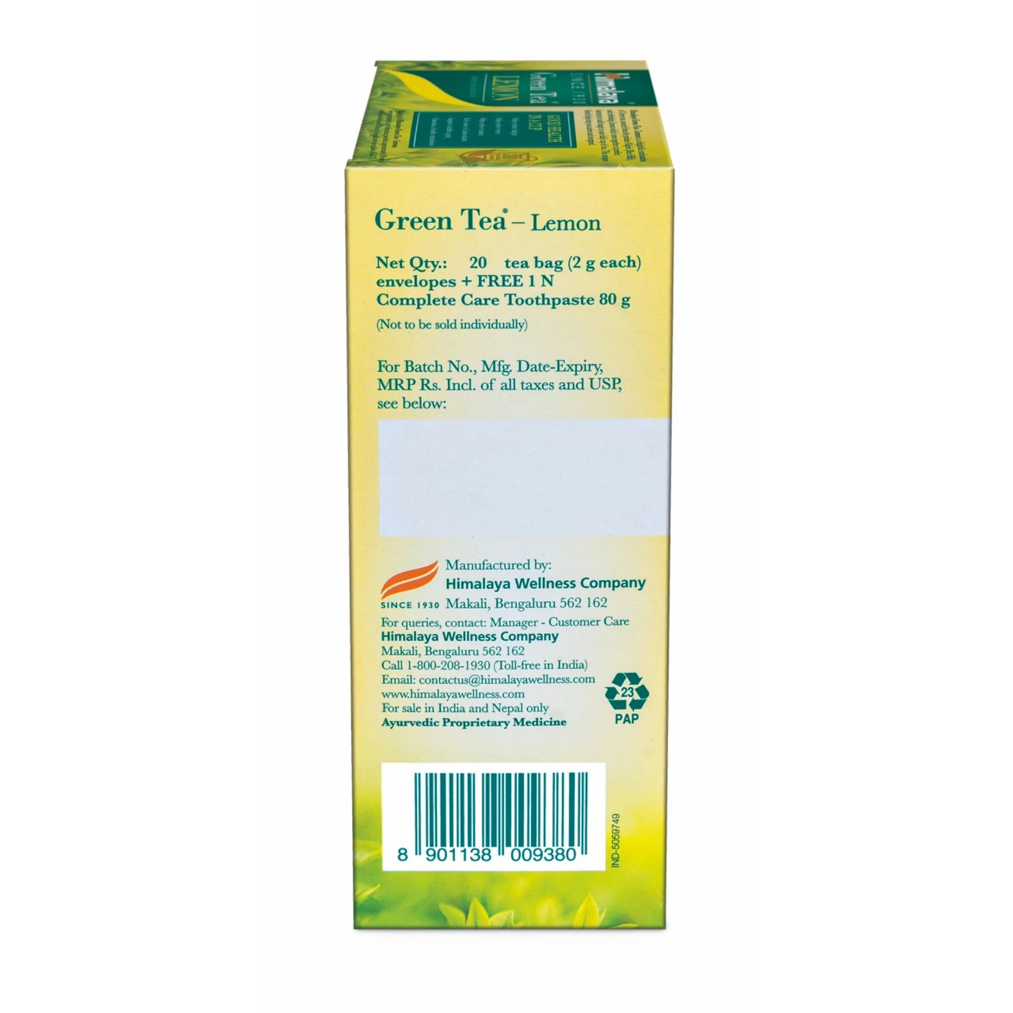 GREEN TEA LEMON 2G´20s + COMPLETE CARE TOOTHPASTE 80G FREE OFFER PACK - Image 5