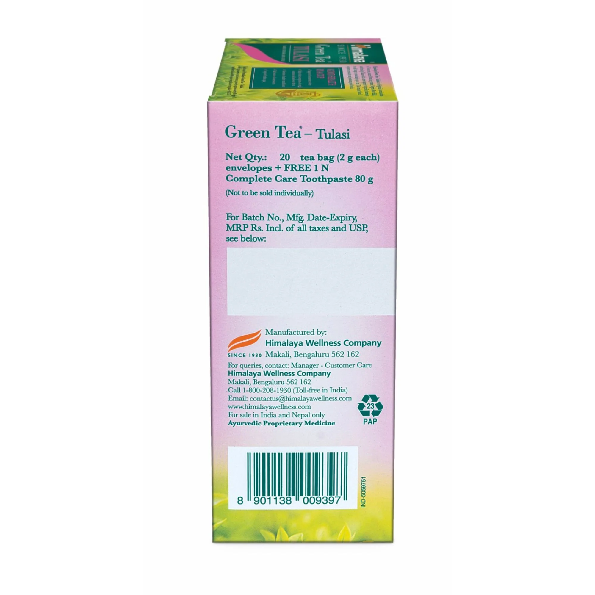 GREEN TEA TULASI 2G´20s + COMPLETE CARE TOOTHPASTE 80G FREE OFFER PACK - Image 5
