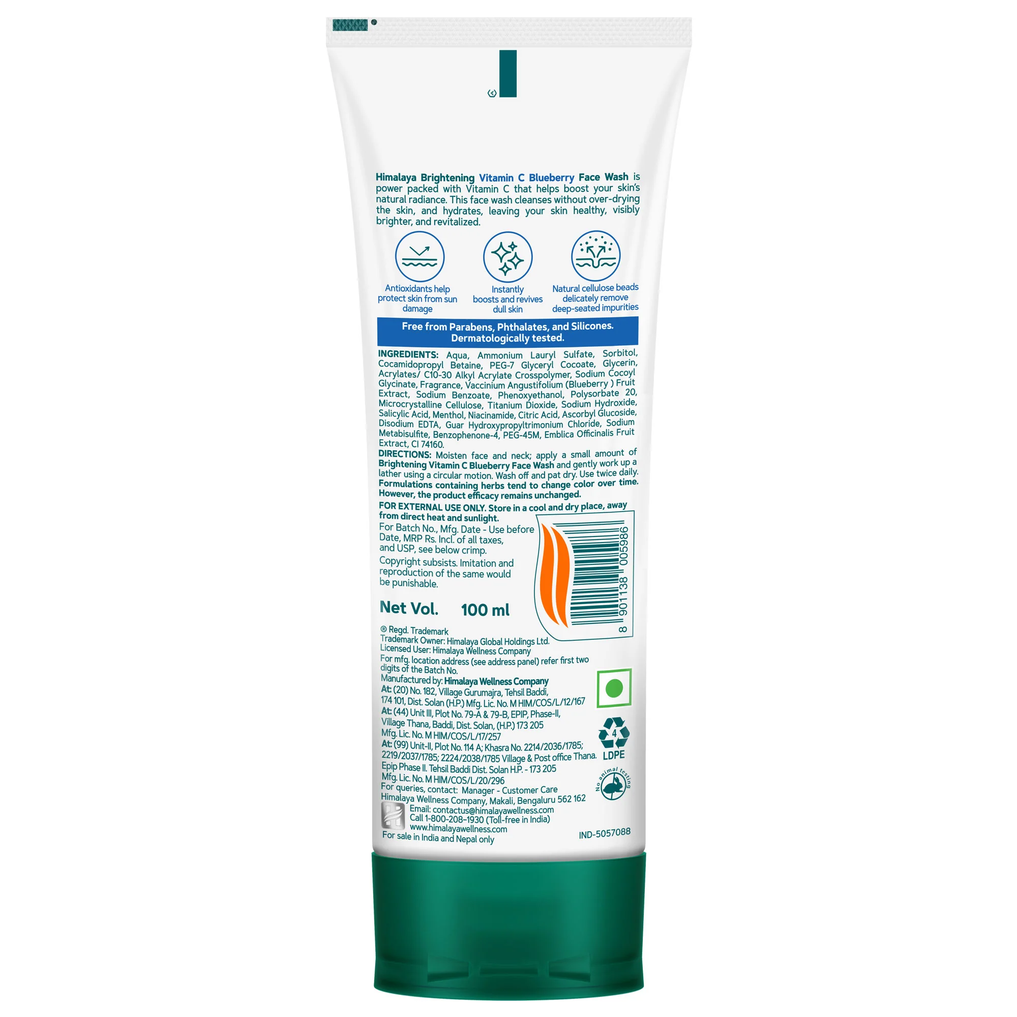 Himalaya Brightening Vitamin C Blueberry Face Wash - Image 9