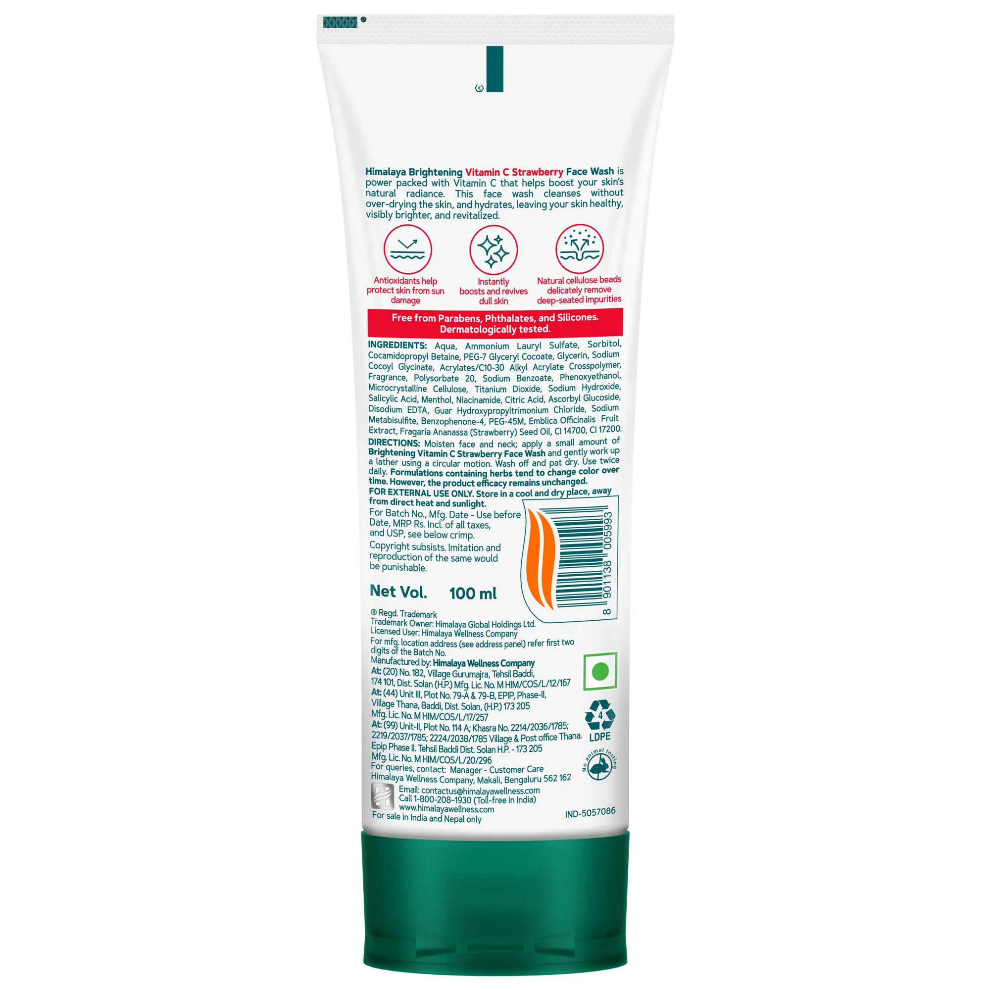 Himalaya Brightening Vitamin C Strawberry Face Wash - Image 9